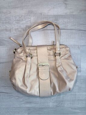 Michael Rome Designs Metallic Leather Handbag Convertible Crossbody Bag